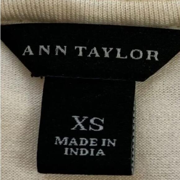 Ann Taylor Size XS Eyelet Layered Top Ivory - Picture 7 of 7